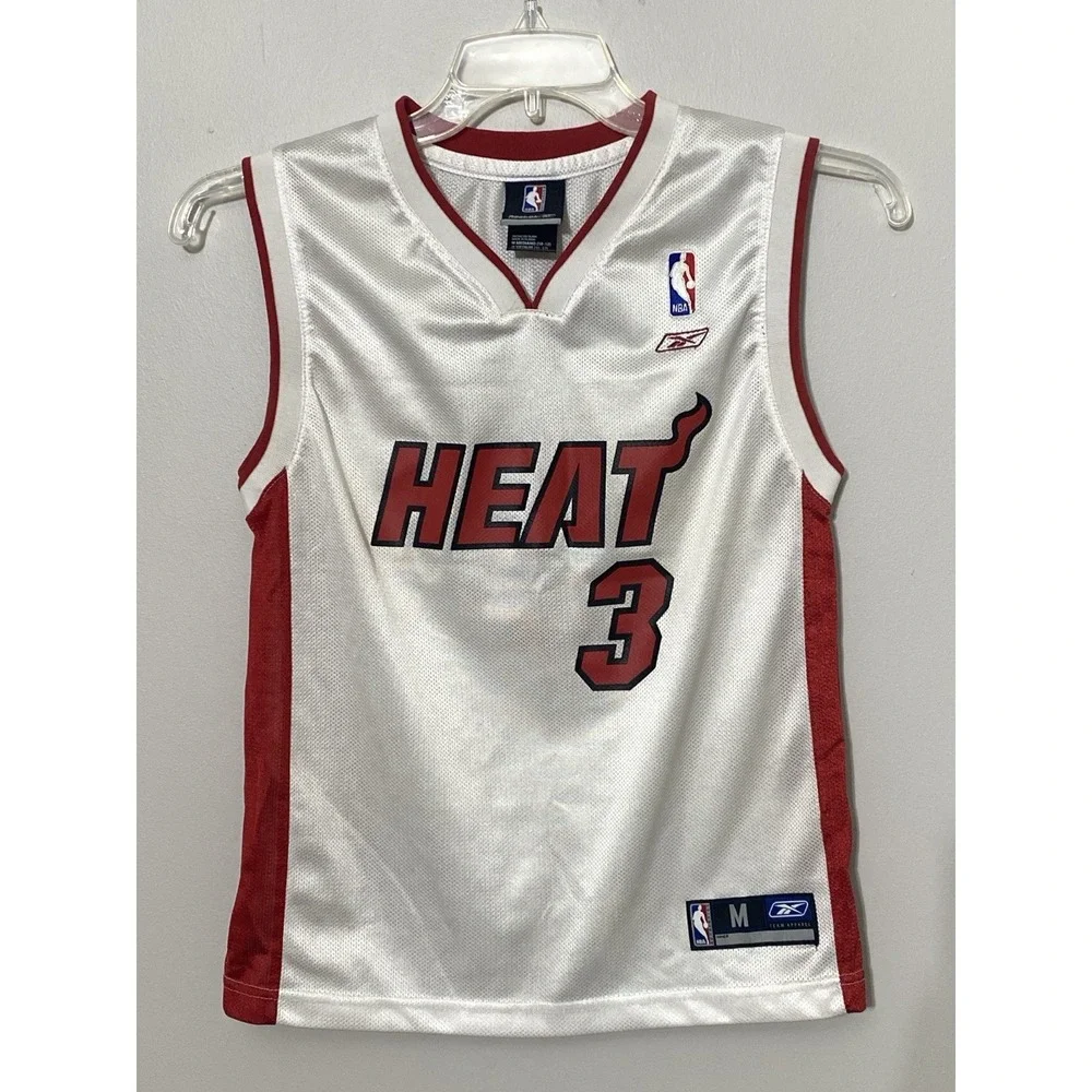 Dwayne Wade # 3 Miami Heat‎ Youth Reebok White Sleeveless Jersey Size M (10-12)